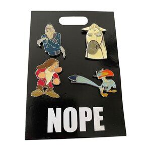 Disney Parks Dissenters Nope D-Flair Pin Set Grumpy Maximus Zazu Anton Ego